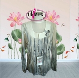  ulimex нарядная новая блузка женская длинный рукав гофре польша, фото №2