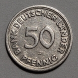 ФРГ - 50 Pfennig 1950 G (Bank deutsche Lander), фото №2