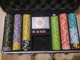 Покерный набор в кейсе, около 300 фишек, новая колода BICYCLE, фото №3