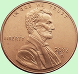 15.U.S. 1 cent, 2002 Lincoln Cent Mondvor Mark: "D" - Denver, photo number 2