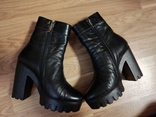 Жіночі черевики, ботинки, сапоги на високому стійкому каблуці, натуральна шкіра, 36 роз., numer zdjęcia 7