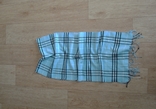 Cashmere кашемировый теплый шарф голубой в клетку с бахромой, фото №7
