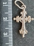 Крестик нательный серебрянный предположительно начало 20-го века, фото №2