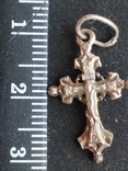 Крестик нательный серебрянный предположительно начало 20-го века, фото №3