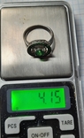 Кольцо с зелёными камнями 925 проба, фото №4