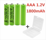 Аккумуляторы ААА 1800mAh 4 шт + футляр, фото №2