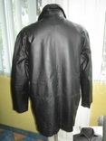Большая утеплённая кожаная мужская куртка Echt Leder. 64р. Лот 704, фото №7