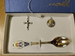 Похресний набір (ложечка, хрестик, кулон) срібло, фото №2