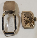 Часы винтажные в серебряном корпусе с натуральными камнями, фото №4