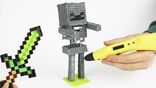 3D Ручка PEN-5 Minecraft с LCD-дисплеем + Пластик и Трафареты!, фото №3