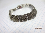 925 Silver Drip Bracelet with Marcasite Vintage Stones, photo number 4
