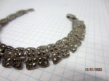925 Silver Drip Bracelet with Marcasite Vintage Stones, photo number 5