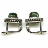 Серьги серебряные 925 натуральный зеленый огненный опал, цирконий., фото №4