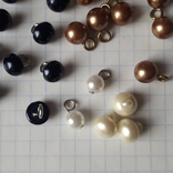 Маленькие пуговицы гирьки грибки, 24 шт под жемчуг синий белый бронзовый, фото №9