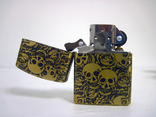 Бензиновая зажигалка Zippo Skull Gold новая в коробке, фото №8