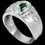 Кольцо серебряное 925 натуральный белый топаз, цирконий. Р-17.1, фото №3