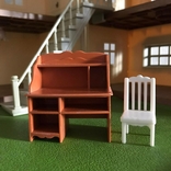Мебель для кукольного домика парта письменный стол стул, фото №3
