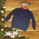 Paul Shark оригинальный Элегантный шерстяной мужской свитер т синий L, фото №3