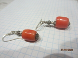 Earrings silver 925 coral vintage, photo number 9