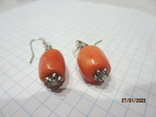 Earrings silver 925 coral vintage, photo number 11