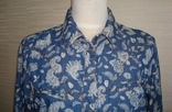 John Baner Джинсовая женская рубашка дл рукав в принт на кнопках 40, фото №5