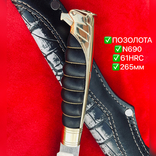  Нож Орел 2.0 Ручная Авторская Работа Позолота Документы N690 61HRC, numer zdjęcia 4