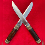 Нож Норвег Ручная Авторская Работа Бронза N690 61HRC 265мм, фото №8