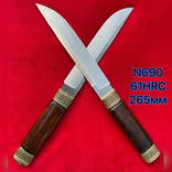 Нож Норвег Ручная Авторская Работа Бронза N690 61HRC 265мм, фото №2