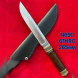 Нож Норвег Ручная Авторская Работа Бронза N690 61HRC 265мм, фото №6