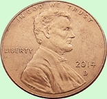 147.U.S. 1 cent, 2014 Lincoln Cent Mondvor Mark: "D" - Denver, photo number 3