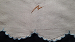 Скатерть фигурная бежевая с вышивкой, лён, винтаж, 108105 см, фото №4