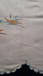Скатерть фигурная бежевая с вышивкой, лён, винтаж, 108105 см, фото №6