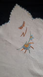 Скатерть фигурная бежевая с вышивкой, лён, винтаж, 108105 см, фото №7