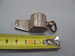 Whistle brass nickel-plated, length 4 cm, photo number 4