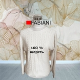Fabiani Шерстяной теплый женский свитер молочный в косы, фото №2