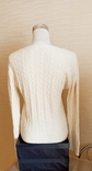 Fabiani Шерстяной теплый женский свитер молочный в косы, фото №5