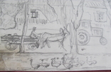 Соцреализм. Рисунок с натуры. Сельские будни, карандаш 1970-е, фото №5
