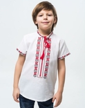 Вишиванка для хлопчиків Алатир з бавовни, білого кольору, photo number 2