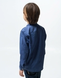 Вишиванка для хлопчика Дубова Гілка з батиста, синього кольору, фото №4