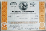 Акция США 1986 Акція США UT Credit Corporation Bond 100000, фото №2