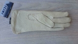 Женские демисезонные кожаные перчатки vicini (топленое молоко), фото №3