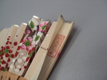 Веер узор цветы сакура кость Шанхай Китай длина 17,5 см в футляре, фото №12