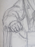 Соцреализм. Портрет следователя, карандаш. Рисунок с натуры, 1970-е, фото №5