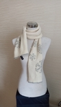 Gap Шерсть ягненка+ангора Красивый теплый женский шарф в снежинки молочный, фото №4