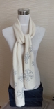 Gap Шерсть ягненка+ангора Красивый теплый женский шарф в снежинки молочный, photo number 5