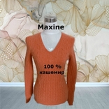 Maxine Кашемировый теплый красивый свитер женский в косы абрикос М, фото №2