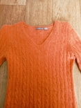 Maxine Кашемировый теплый красивый свитер женский в косы абрикос М, фото №6