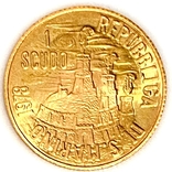 1 скудо (scudо).1978. Свобода. Сан-Марино (золото 917, вес 3,00 г), фото №5