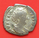 Денарий. Фаустина старшая. Римская империя.Серебро.(17р), фото №2