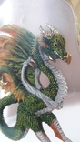 Молодой зелёный дракон на черепах символ года под оргстеклом, 425 гр, фото №10